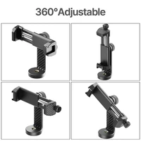 ulanzi st 17 phone holder vertical horizontal 360%c2%b0 adjustable phone mount clamp with cold shoe 14 tripod adapter for phone