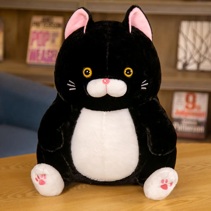 

28/36/43cm kawaii cute movie black fat cat teacher plush toy doll room bed life decoration children holiday gift