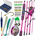 Sougayilang спиннинговые рыболовные комбо с 5 секциями удочки и спиннинговые Катушки рыболовные приманки Крючки профессиональный набор для путешествий