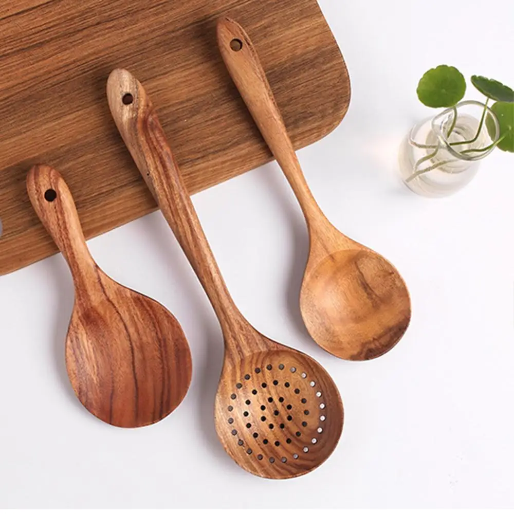 

Hot Sale Wooden Milk Honey Soup Spoon Solid Wood Tableware Long Handle Teaspoon Coffee Spoon Stir Stick Kitchen Accessories Set