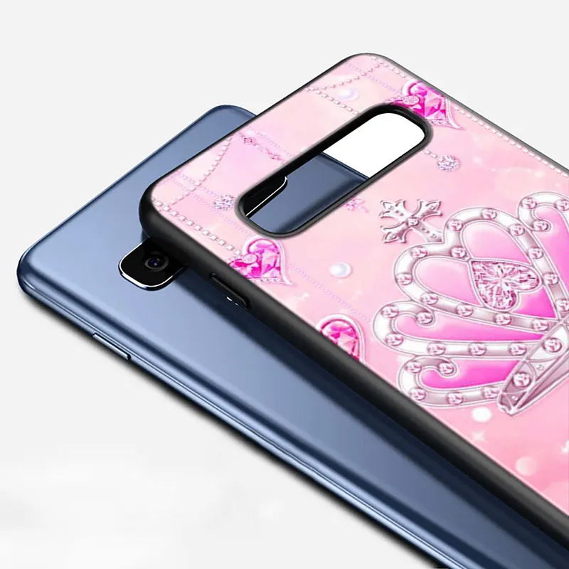 

Silicone Black Cover Color crown print for Samsung Galaxy Note 10 Pro 9 8 Plus S10 5G S9 S8 S7 Plus S6 Phone case