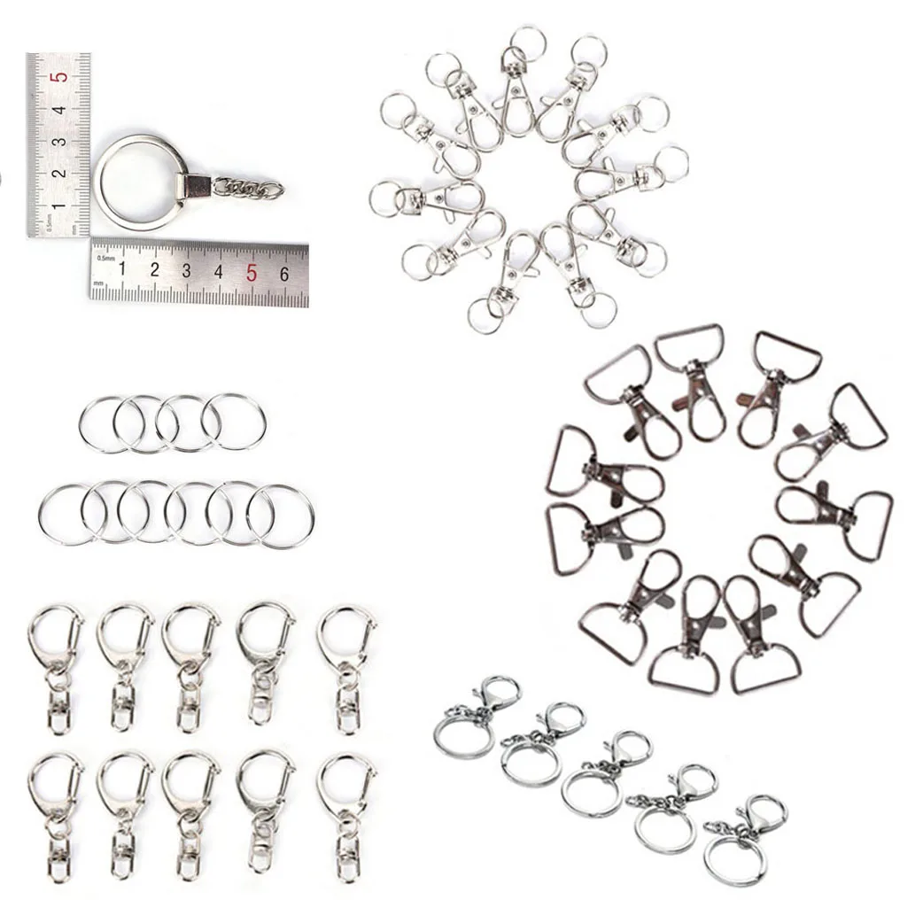 

5/10pcs/lot 30/25mm Swivel Lobster Clasp Clips Key Hooks Metal Classic Key Chain DIY Bag Jewelry Keychain Split Ring