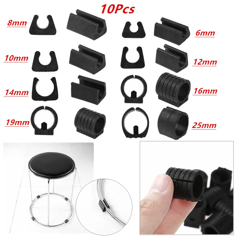 10Pcs Chair Leg Tips Caps U- Type Rubber Furniture Foot Table Chair Leg End Caps Covers Tips Floor Protectors Leg Covers