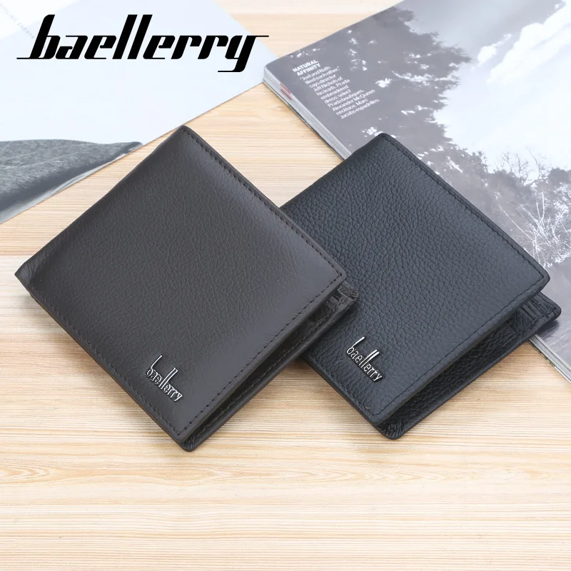 

Baellerry Men's New Casual Leather Wallet European And American Style Short Litchi Grain Simple Leather Wallet