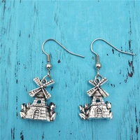 windmill charm creative earringsvintage fashion jewelry women christmas birthday gifts accessories pendants zinc alloy