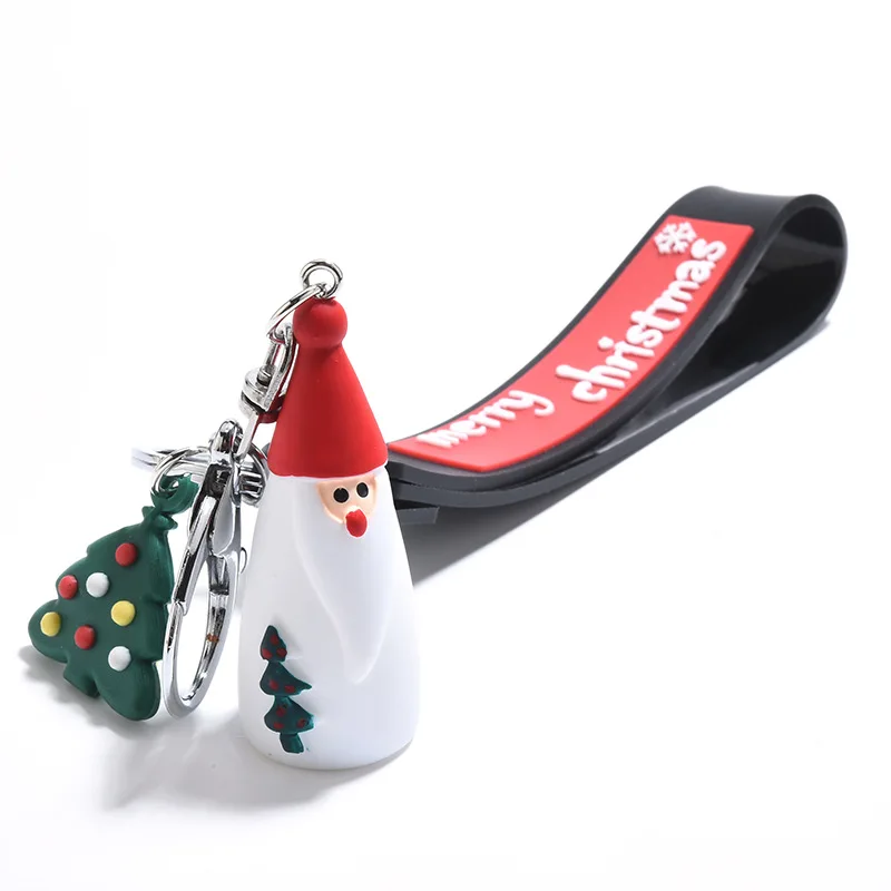 

Santa Claus Snowman Keychain silicone Christmas Decorations Bag Pendant Charm Gift Navidad Merry Christmas New Year 2021 Hot