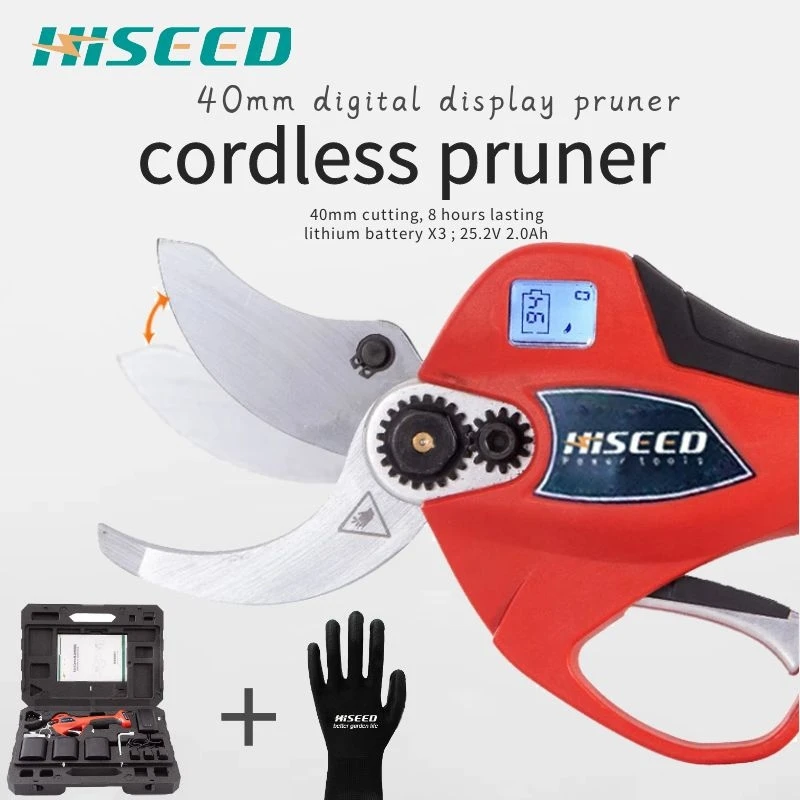 New 40mm 25.2V 1.3kg Electric Pruning Shears Pruner with THREE Lithium Battery | Инструменты