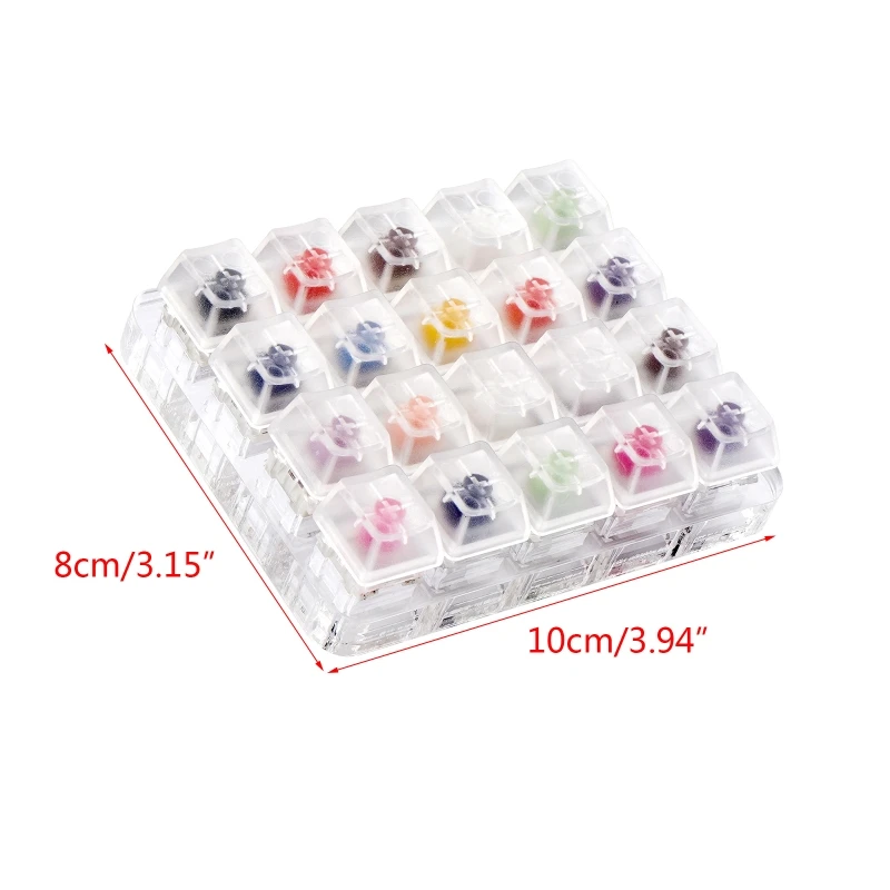 

20 Key Caps Testing Tool Kailh Box Switches Keyboard Tester Kit Clear Keycaps Sampler PCB Mechanical Keyboard