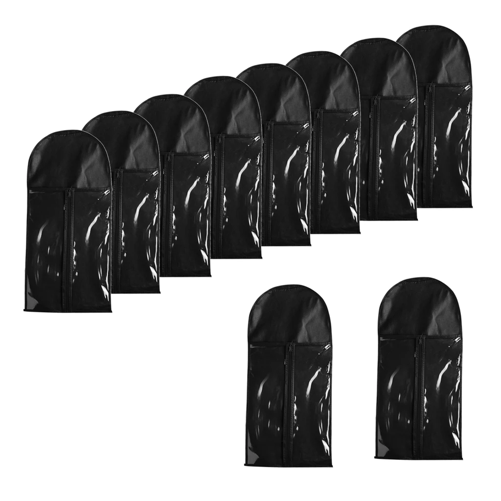 

10x Lightweight Wigs Toupee Case Bag Hanger Protector Black Zipper Closure