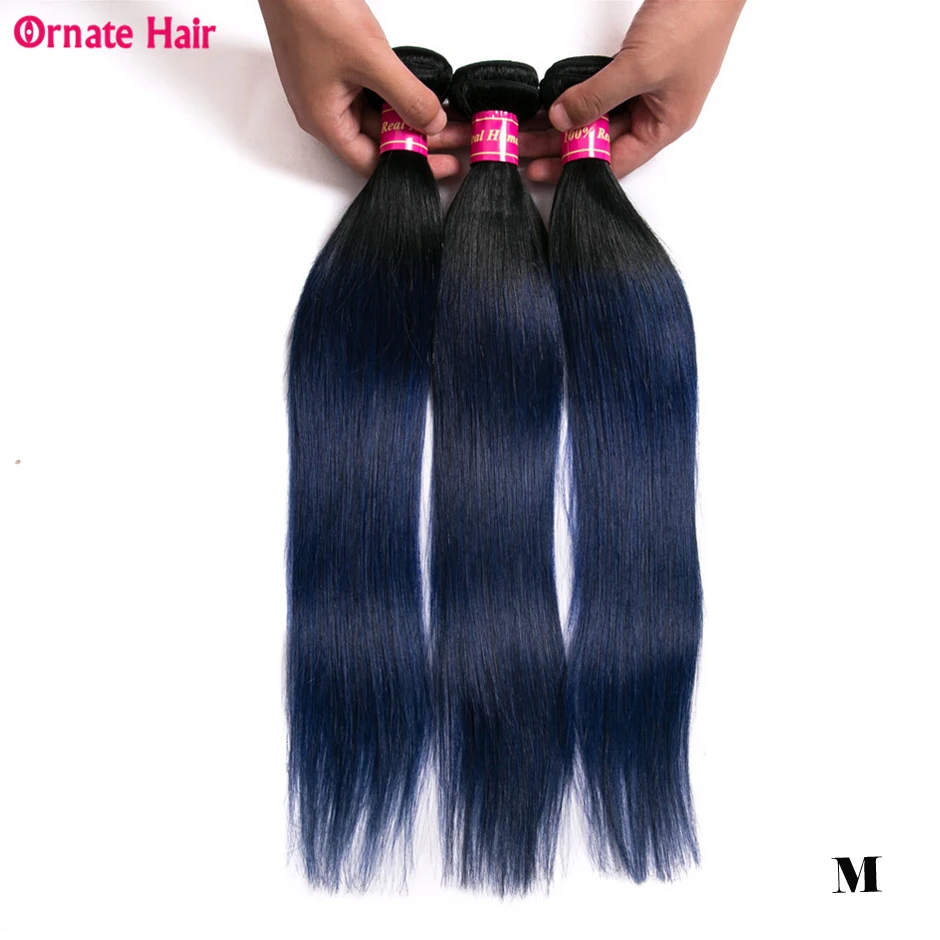 Пряди волос Омбре прямые волосы 3 пряди малазийские для наращивания два тона 100%