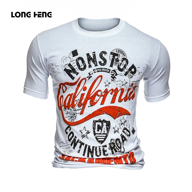 

LONGHENG summer short t shirt men brand clothing high quality pure cotton male t-shirt print tshirt men tee shirts