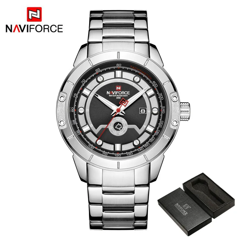NAVIFORCE модные новые мужские часы спортивные водонепроницаемые Топ брендовые
