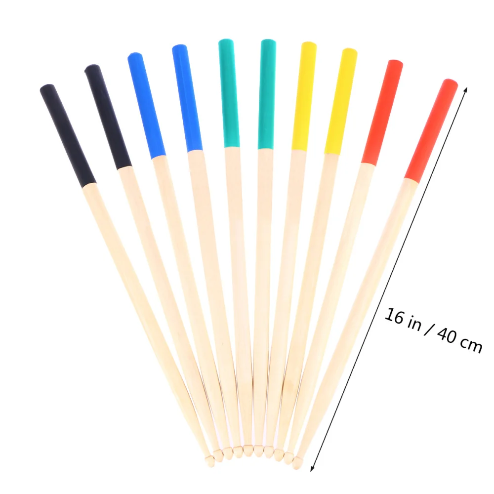 

5 Pairs of 7A Maple Drum Sticks Drum Accessories Multi Color for Kids Children