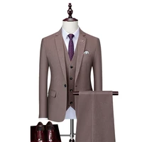 3pcsset men suit plus size men solid color long sleeve lapel slim button business suit work clothes business suits m 6xl