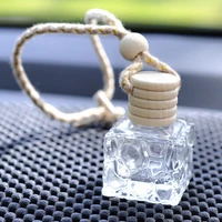 1 pcs car perfume empty bottles glass clear refillable car fragrance perfume air freshener hanging bottle