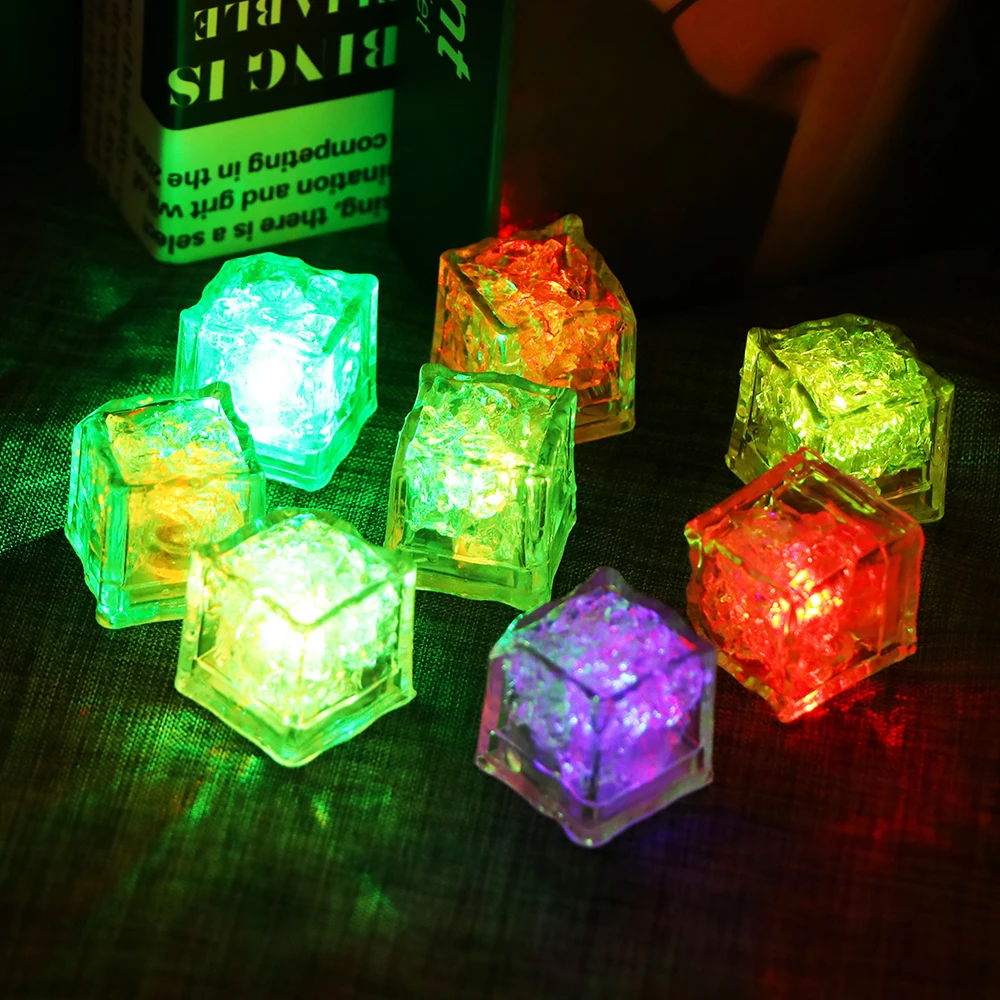 Кубики льда СИД NeonParty DIY Красочные стетящиеся волосы Prop световой светильник
