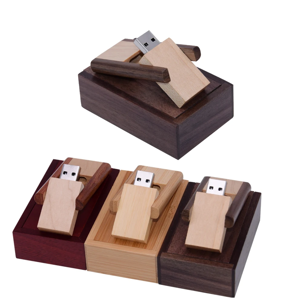 

USB 2,0 деревянный флеш-накопитель в коробке, 4 ГБ, 16 ГБ, 32 ГБ, 64 ГБ, 128 ГБ