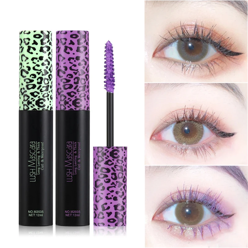 5 Colors Waterproof 3D Mascara Black Blue Purple Coffee Green Quick Dry Eyelashes Mascara Long Lasting Eyes Cosmetic Makeup