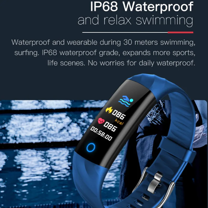 

S5 smart Bracelet Screen Blood Pressure Heart Rate Smart Monitor Bracelet Waterproof Sports Bluetooth Smart Health Bracelet