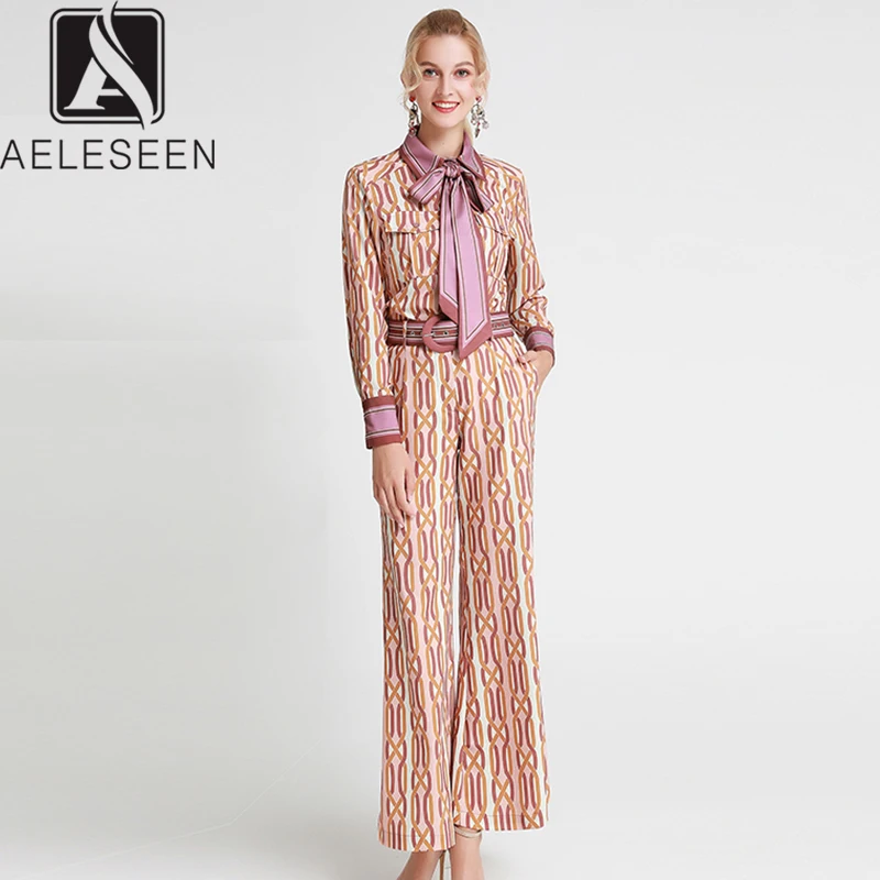 Женский офисный костюм AELESEEN костюм-двойка с галстуком-бабочкой карманный