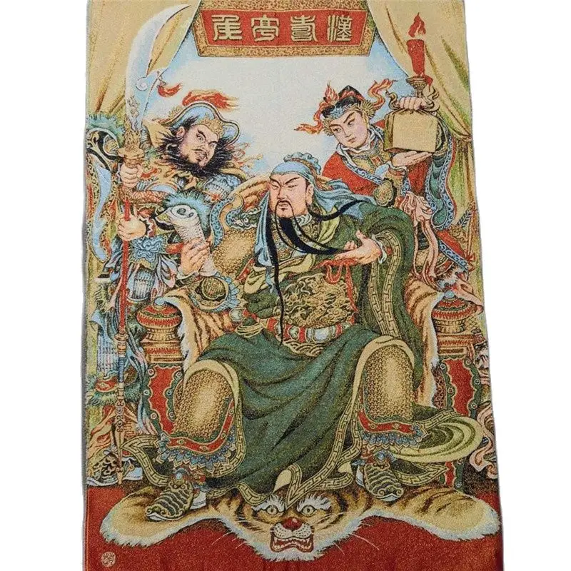 Китайская старая тибетская шелковая танка подвесная картина Fengshui Guan Gong 60x90 м | Дом