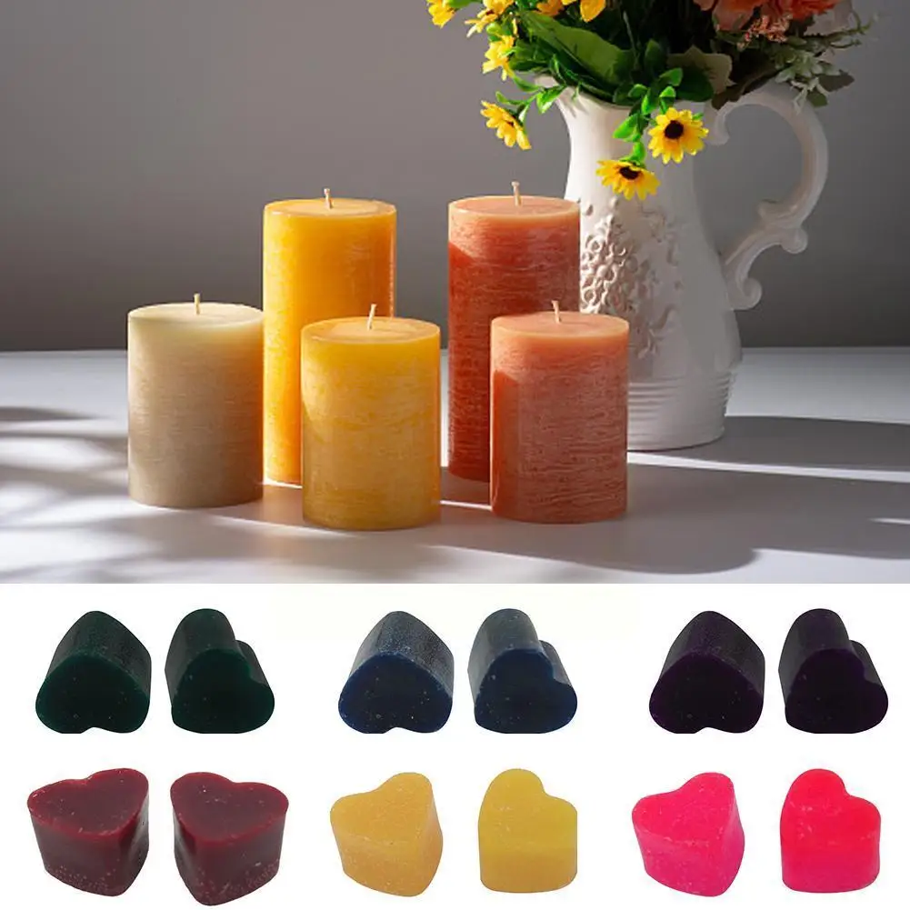 Краска для свечей 6 цветов в форме сердца 1 шт. DIY парафиновый воск соевый блок