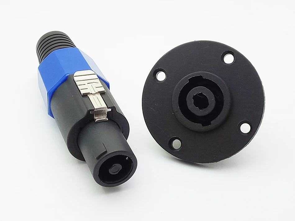 1 комплект 4 Pin Speakon штекер+ гнездо разъем круглой формы Панель Крепление преобразователь усилителя R разъем
