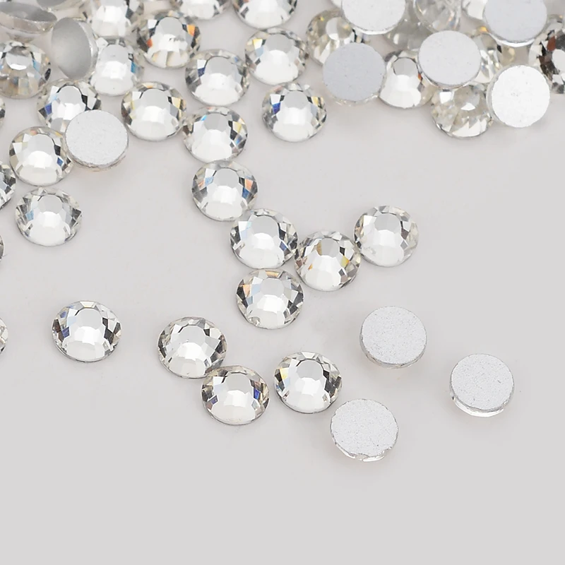 

Clear Crystal AB FlatBack Glass Rhinestones Non-HotFix for Nail Art Decorations