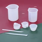 Силиконовые мерные чашки, 1 комплект, антипригарные, зеркальные чашки для смешивания клея для самостоятельного изготовления ювелирных изделий из каучука, Прямая поставка