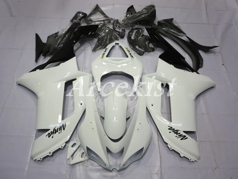 

New ABS Motorcycle Whole Fairings Kit Fit for kawasaki Ninja ZX6R 636 2007 2008 07 08 6R ZX-6R Bodywork set white black