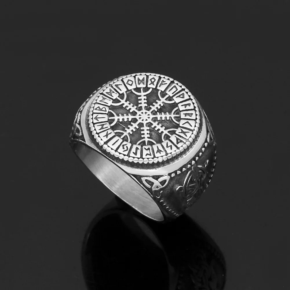 Скандинавский Викинг mjolnir valknut шлем awe Рунический амулет кольцо из нержавеющей