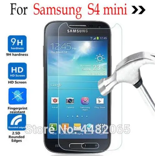 

For Samsung Galaxy S4 mini Tempered glass Screen Protector Cover On Samsung Galaxy S4 mini i9190 S4mini i9198/i9192/i9195 Shield