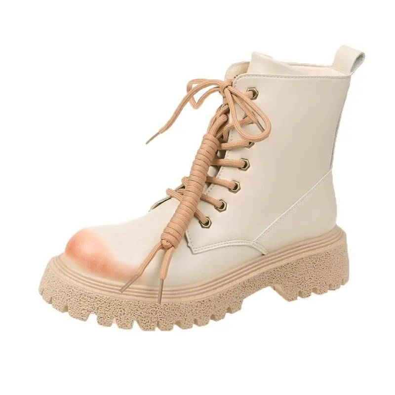 

Ботинки Wonen 2021 Осень-Зима Женская обувь на платформе черные кожаные спортивные ботинки в стиле панк Ботинки Челси женские теплые ботинки