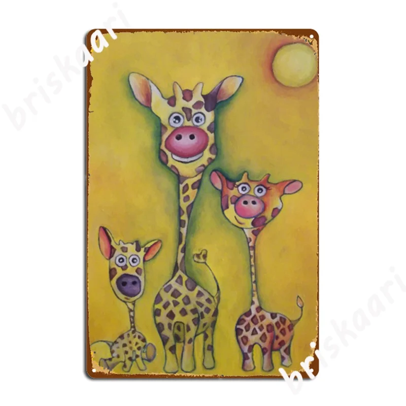 

Giraffen Familie металлические знаки Клубные вечерние печать плакатов клуб бар жестяная вывеска Плакаты