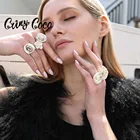 Кольцо женское Cring Coco, из металлического сплава, с розовой эмалью, регулируемое