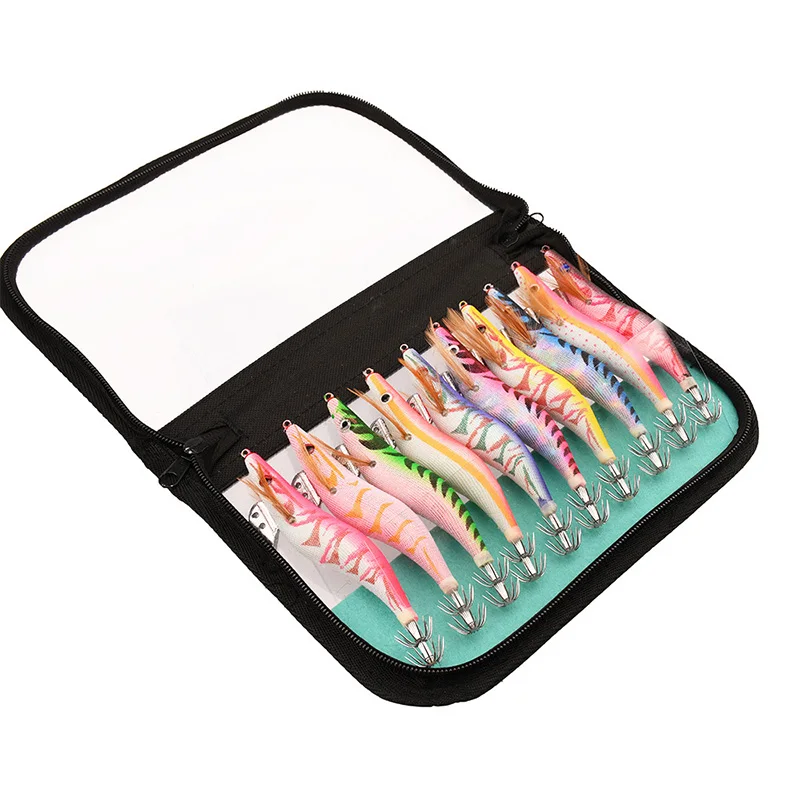

Hot-10Pcs 13.5CM 21.5G Fishing Lure Set Squid Jigs 3.5 Hook Wooden Shrimp Artificial Fishing Lures Wood Shrimp Fishing Bait