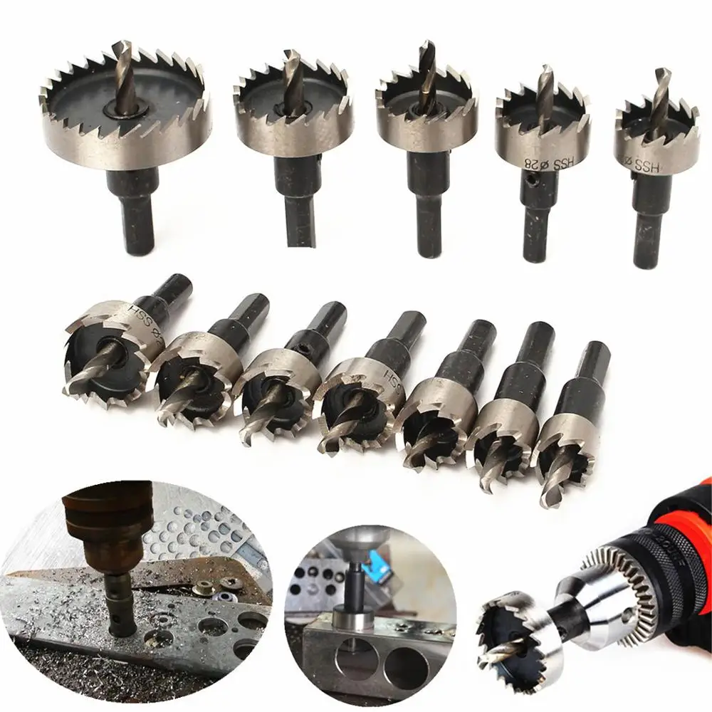 

HSS Hole Saw Cutter Drill Bits High Speed Steel for Pistol Drills / Bench Drills 16/19/20/21/22/25/26/28/30/35/50mm