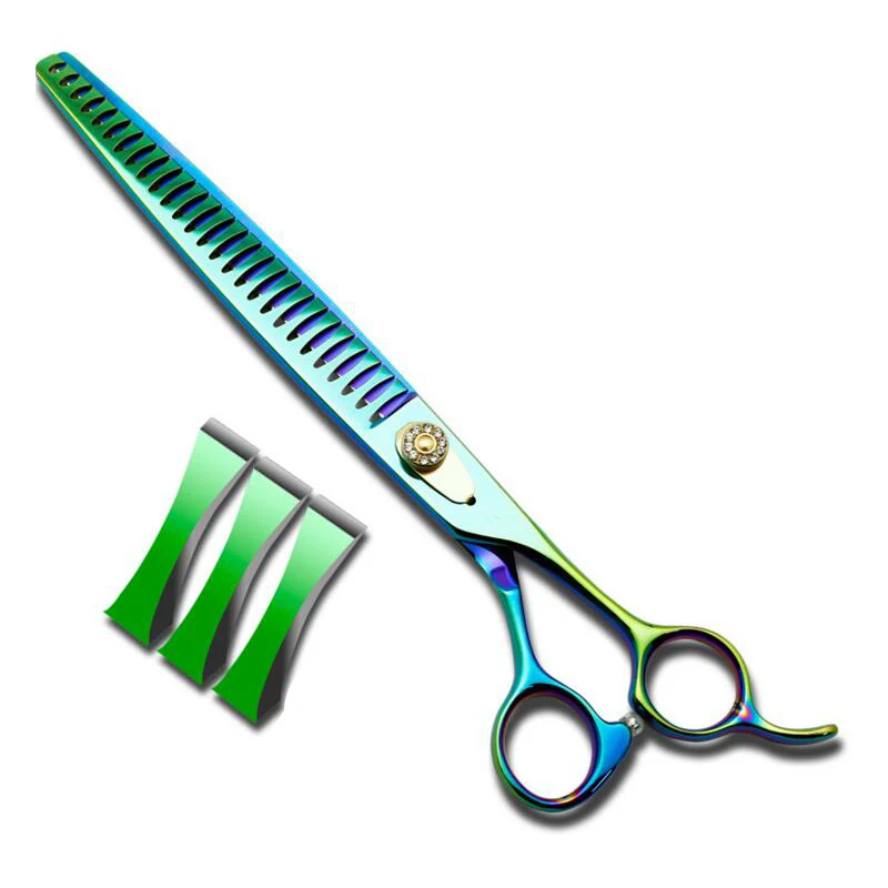 

8.5 inch rainbow color stainless steel dog grooming chunker scissor