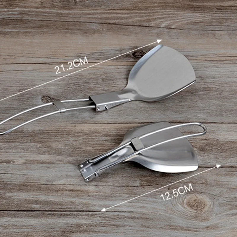 Folding Spatula Outdoor Stainless Steel Cooking Shovels Picnic Cookware Shovel Parts Hiking Camping Tableware | Спорт и развлечения