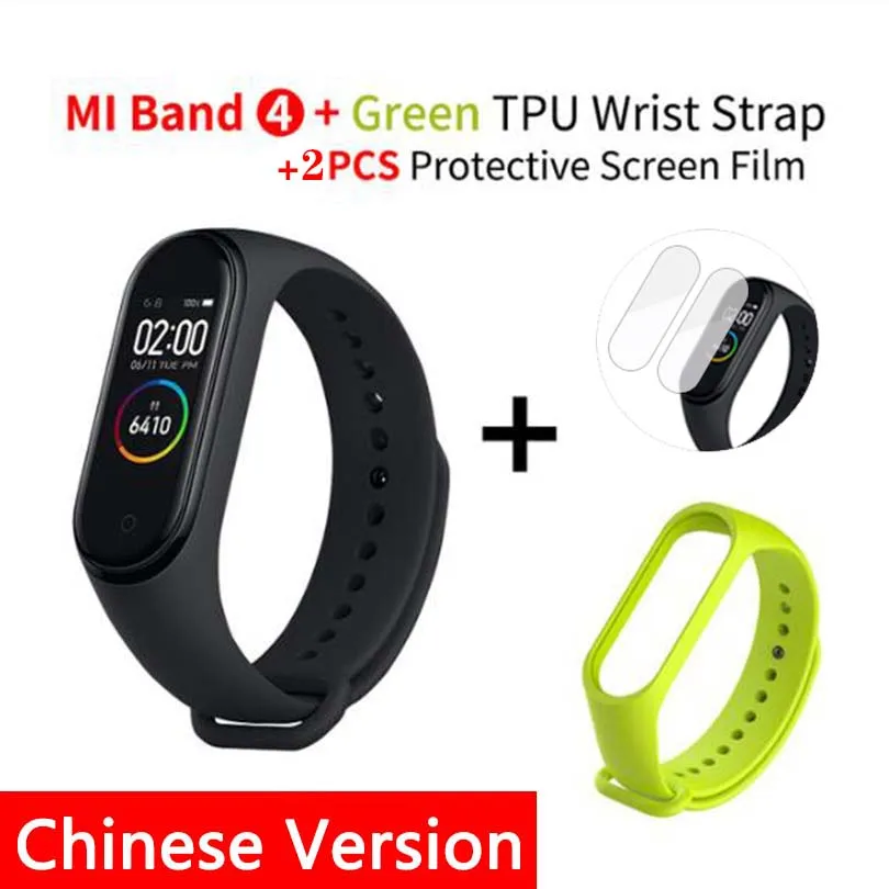 B4 CN n film N Gr s Новинка, Xiaomi mi-браслет 4 Smart mi Band 4, браслет, пульсометр, фитнес, 135 мА/ч, цветной экран, Bluetooth 5,0 - Цвет: B4 CN n film N Gr s