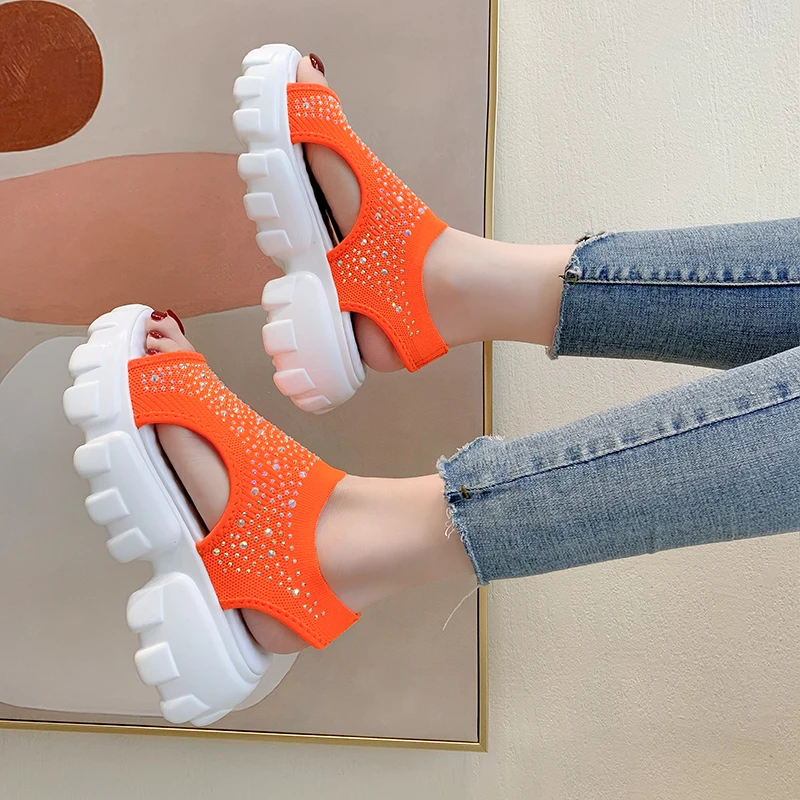

Lady Beach Casual Shoes Ladies Sandals Light Women's Sneakers High-heeled Shoe Chunky Platform 5CM Anti-slip Wear-resistant