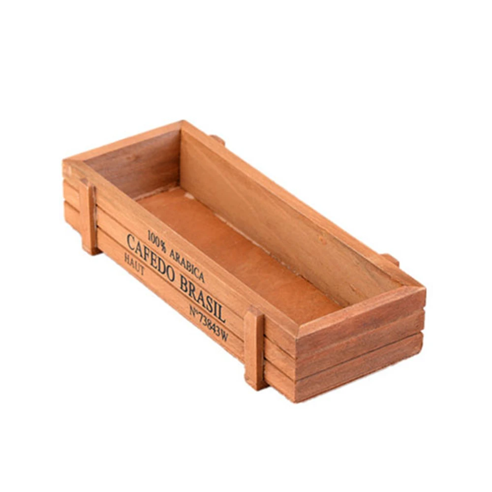 Винтажный прямоугольный деревянный растение ANGRLY мясистый цветочный горшок для