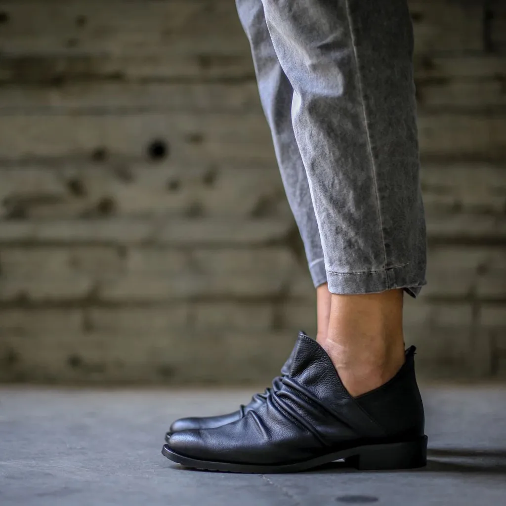 Женские ботильоны из флока без шнуровки с круглым носком на квадратном каблуке 2