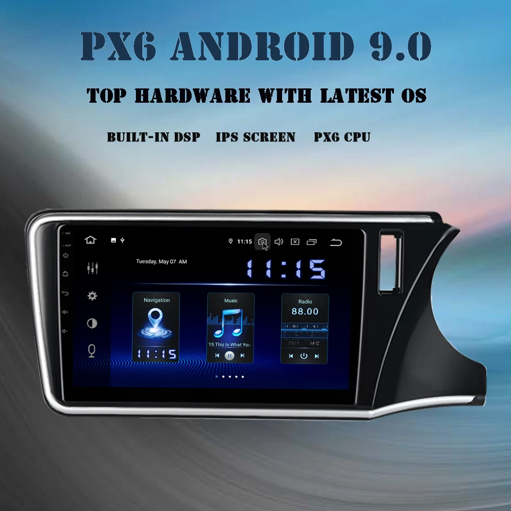 10," ips Android 9,0 радио для Honda City RHD автомобильный мультимедийный плеер PX6 DSP HDMI 4 Гб Ram 64 Гб Rom gps Navi BT