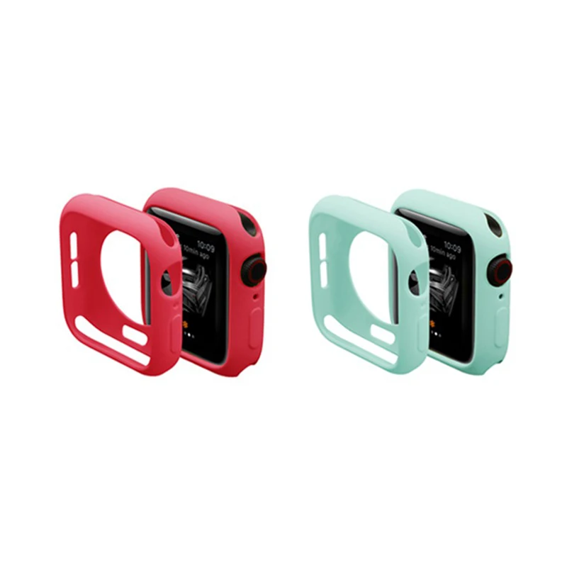 Чехол для часов Apple Watch 42 мм, 38 мм, 40 мм, 44 мм, мягкий силиконовый чехол из ТПУ для iwatch Series 4, 3, 2, 1, чехол ярких цветов