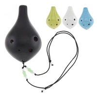 alto 6 holes ocarina ceramic with neck hang rope tone c mini flute musical woodwind instrument for kids children gift