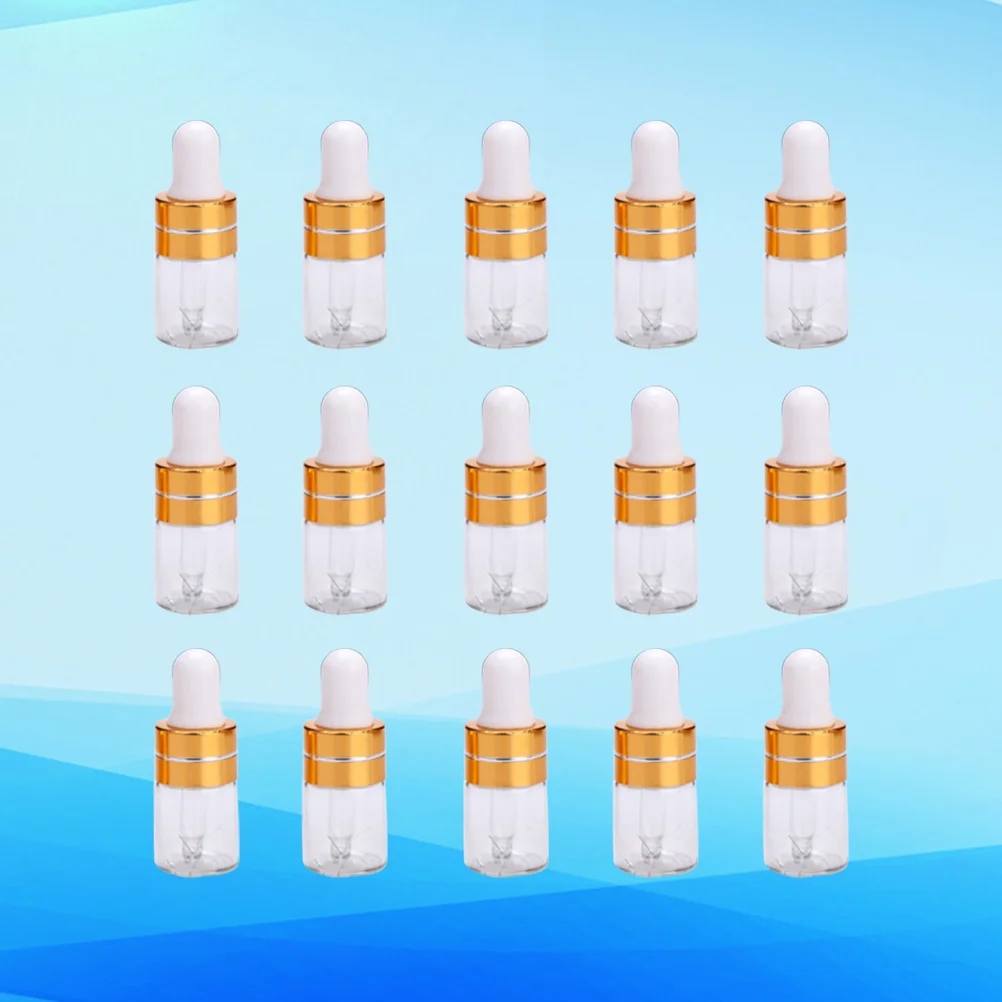 

50Pcs 2ml Small Glass Dropper Bottle Essential Oil Subpackaging Bottle Refillable Dropper Bottle