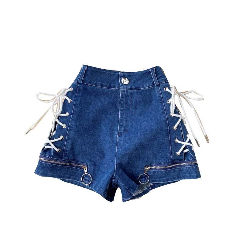 

Guilantu 2021 Summer Bandage Vintage Denim Shorts Women High Waisted Casual Sexy Mini Shorts Female Plus Size Jeans Hotpants
