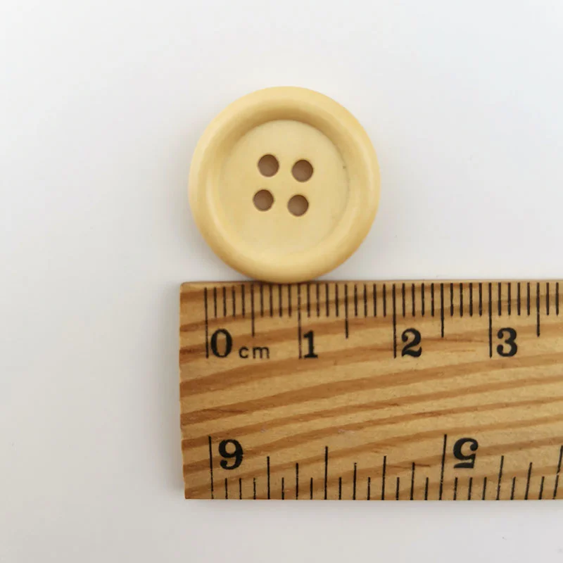 

(100 Pcs/pack) 19mm Width Round 4 Holes Wooden Solid Color Buttons Handmade DIY Crafts Clothing Home Decoration Dress Buttons