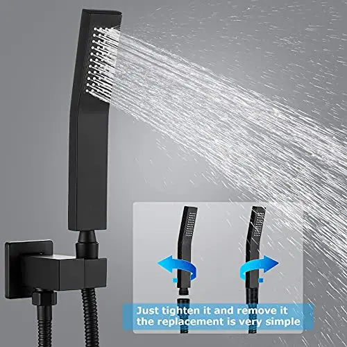 Матовая черная дождевая Душевая система 12 дюймов (около 30 4 см) Набор насадок для